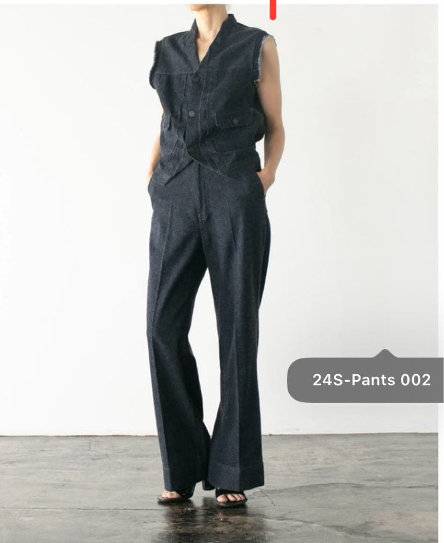 新品未使用★滝沢眞規子着LUDLOW ラドロー24SS ベルテッドデニムパンツ