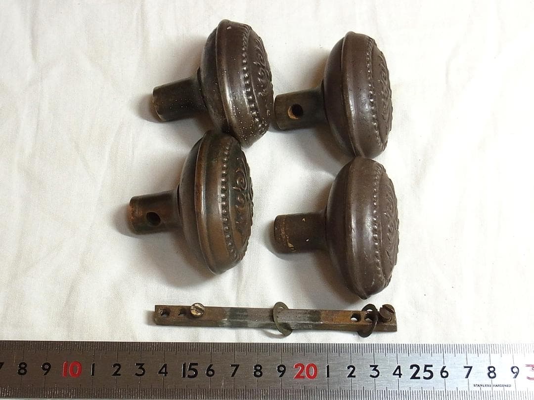アンティーク １９３０年代 ドアノブ 4個 アメリカ製 ヴィクトリアン USA