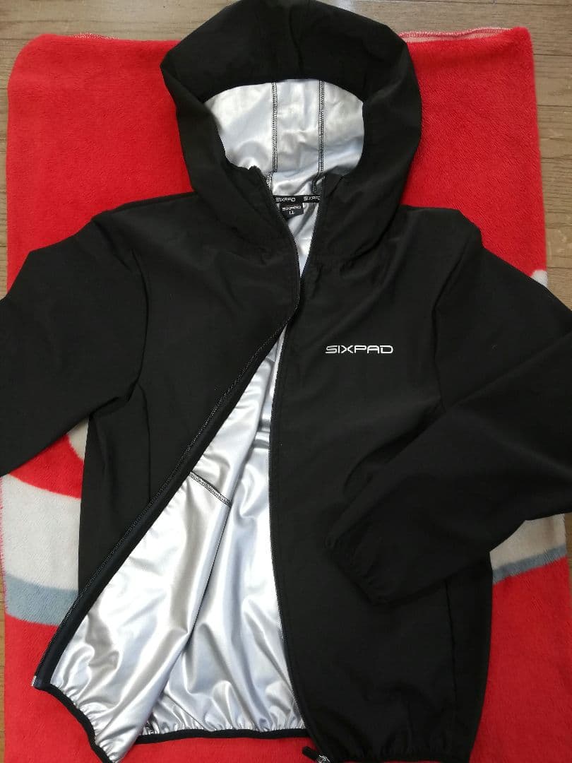 男女兼用★SIXPAD フード付セットアップ　サウナスーツ　上下LL 　定価2万
