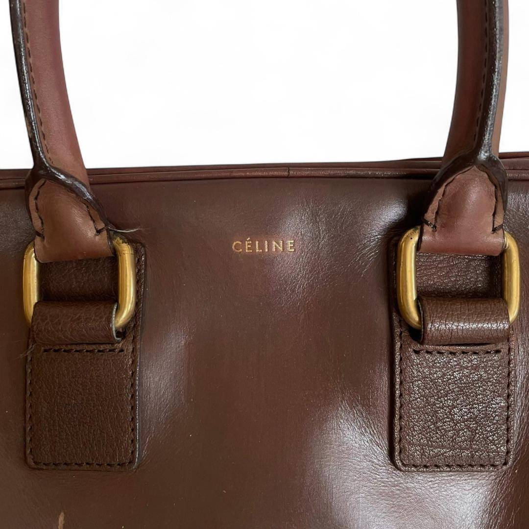 【希少】 CELINE セリーヌ ボストンバッグ オールレザー ブラウン 茶色