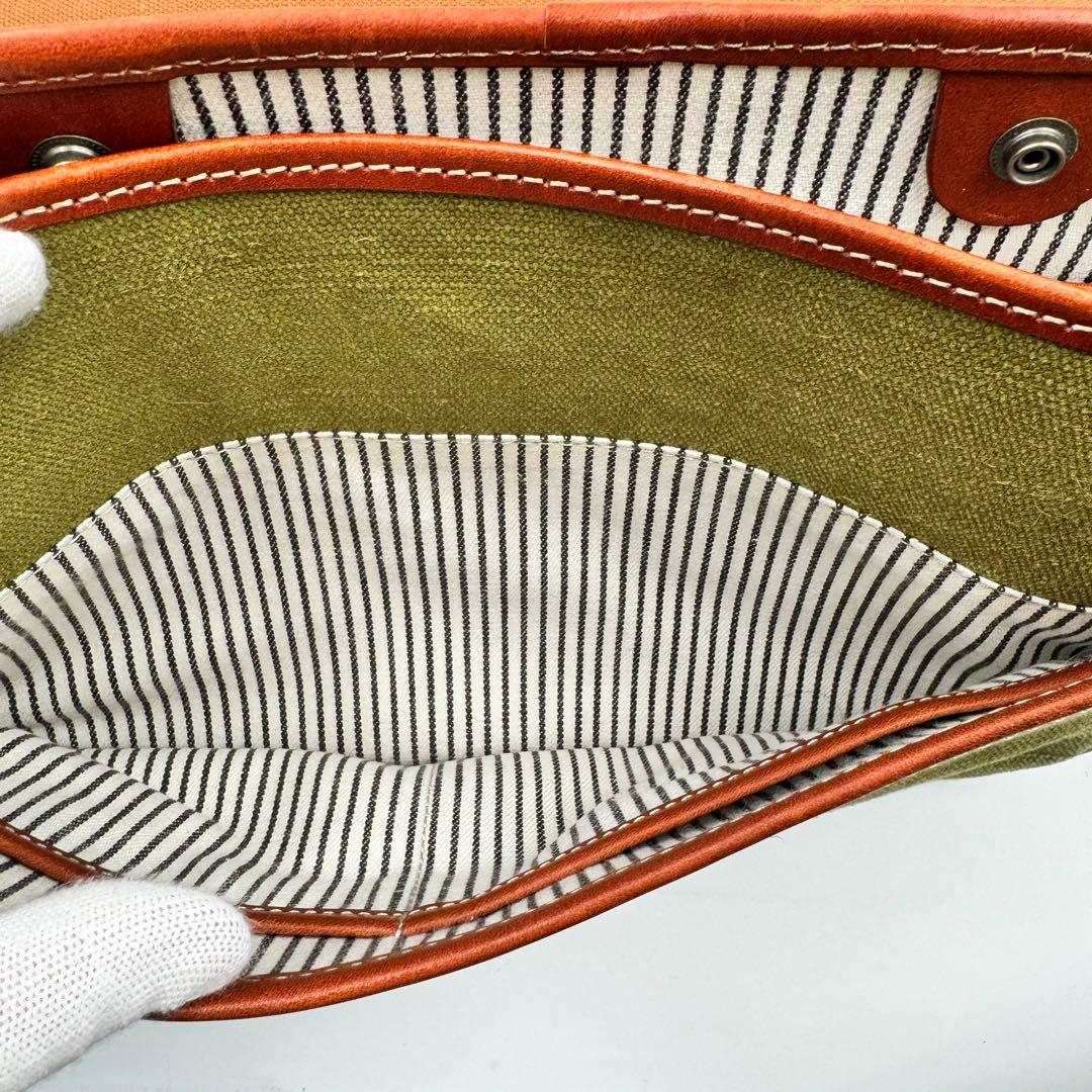 土屋鞄　メッセンジャーバッグ　ショルダーバッグ　レザー×キャンバス