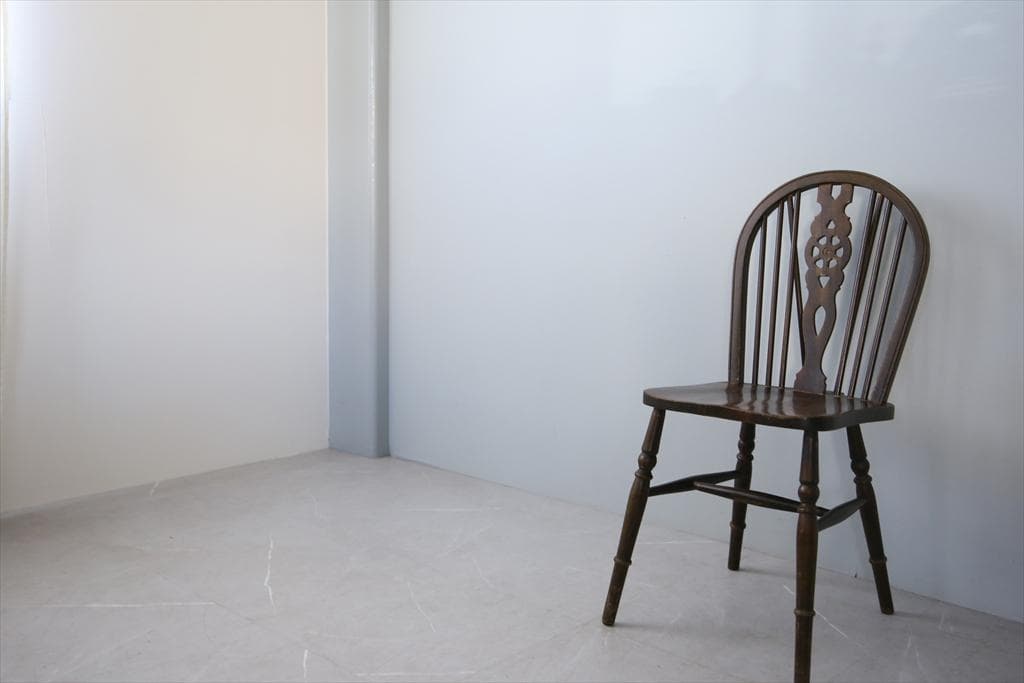 英国アンティーク木製ホイールバックチェア/ダイニングイス/椅子(89-110-4