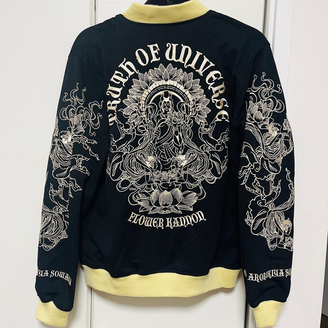 m*u様 【最安値・美品】爆裂爛漫娘　総柄刺繍　大日如来　和柄　スカジャン　ブル