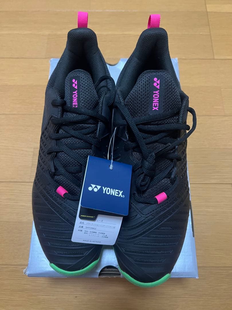 YONEX テニスシューズ ブラック/ピンク/グリーン