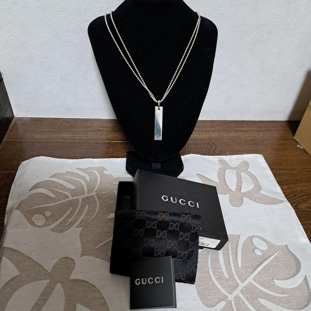 正規品　GUCCI　タグ プレートネックレス　シルバー925　箱　布袋付き