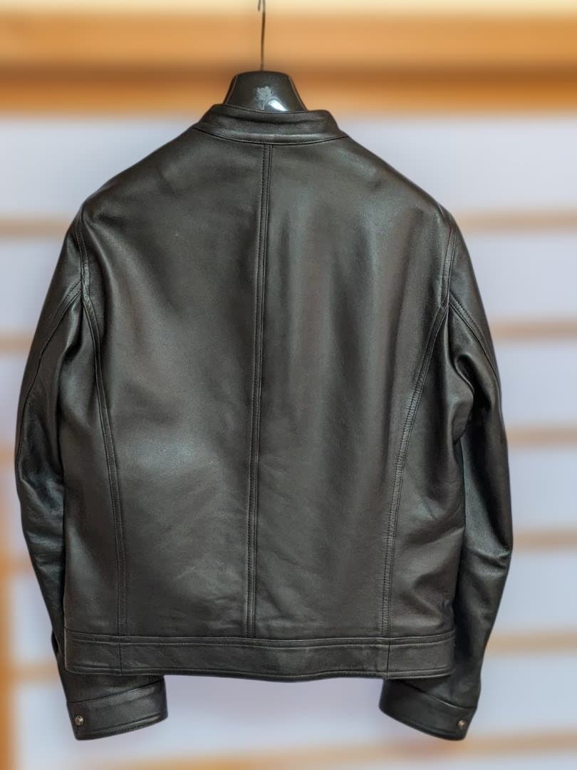 JURI ラムスキン ナッパレザー シングル ライダース ブラック　サイズ52