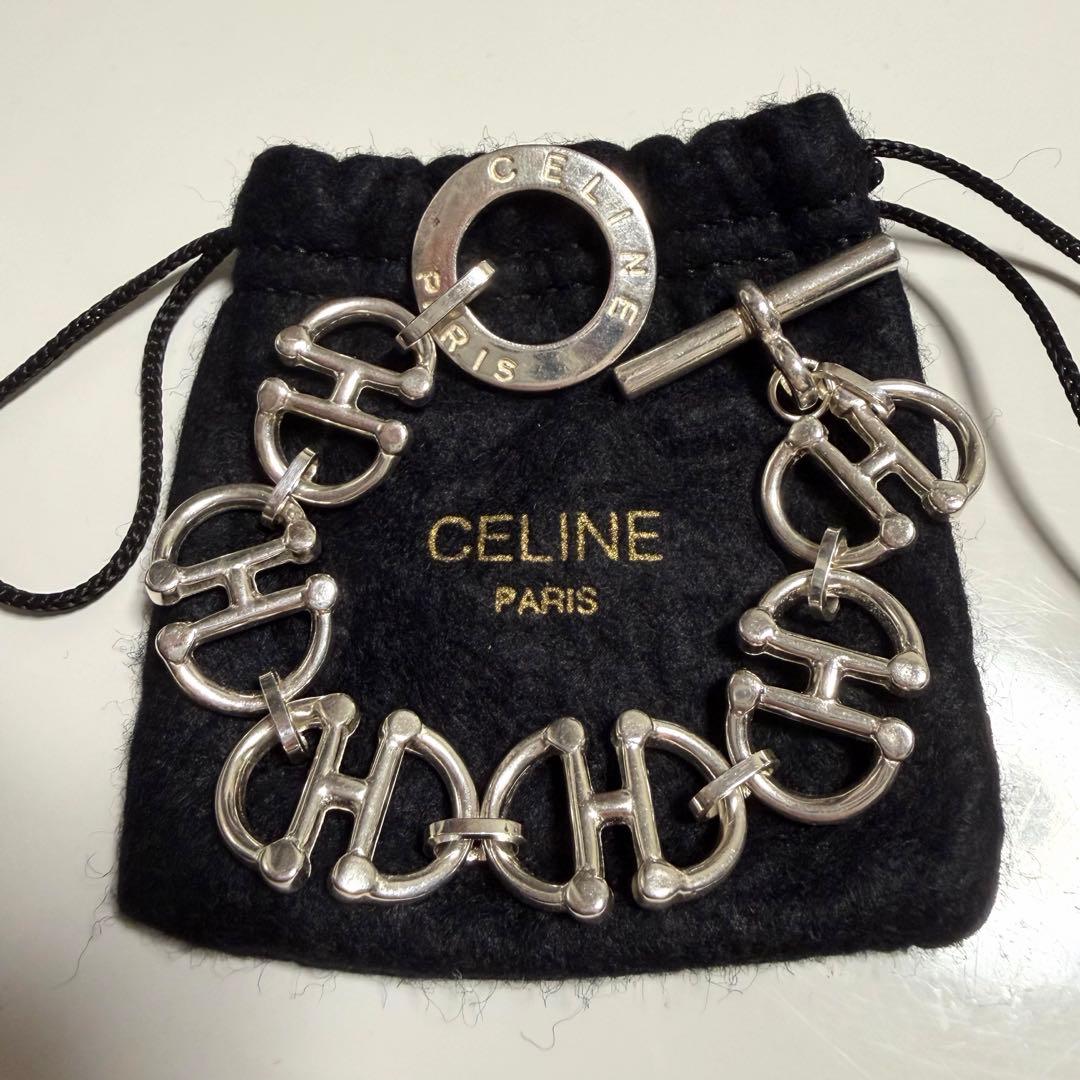 CELINE セリーヌ ヴィンテージ ブレスレット シルバー 重厚感
