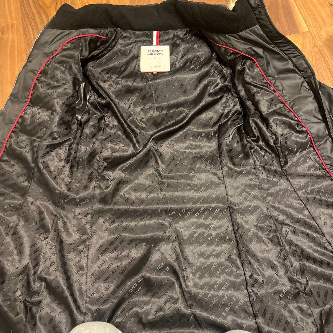 フード付きロングダウンジャケット 黒