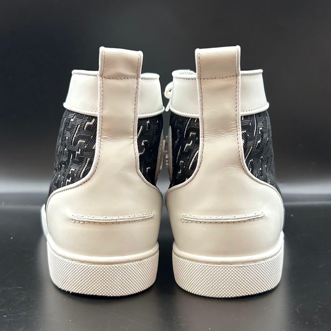 【美品】クリスチャンルブタン ハイカットスニーカー メンズ レザー 白 26.5