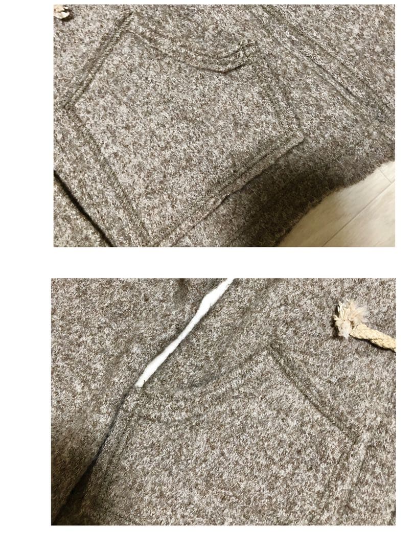 tricot COMMEdesGARCONS ダッフルコート　縮絨ウール　モカ