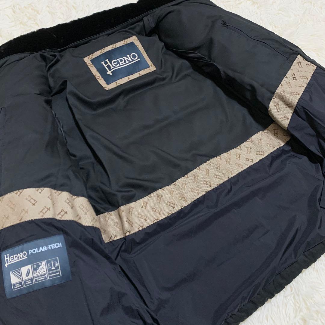【未使用】ヘルノ ダウン ボンバージャケット アレンデール フェイクファ黒 48