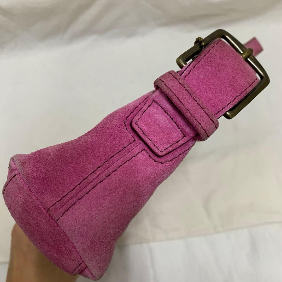 COACH コーチ　ハンドバッグ　スエード　ピンク　E04S-7470