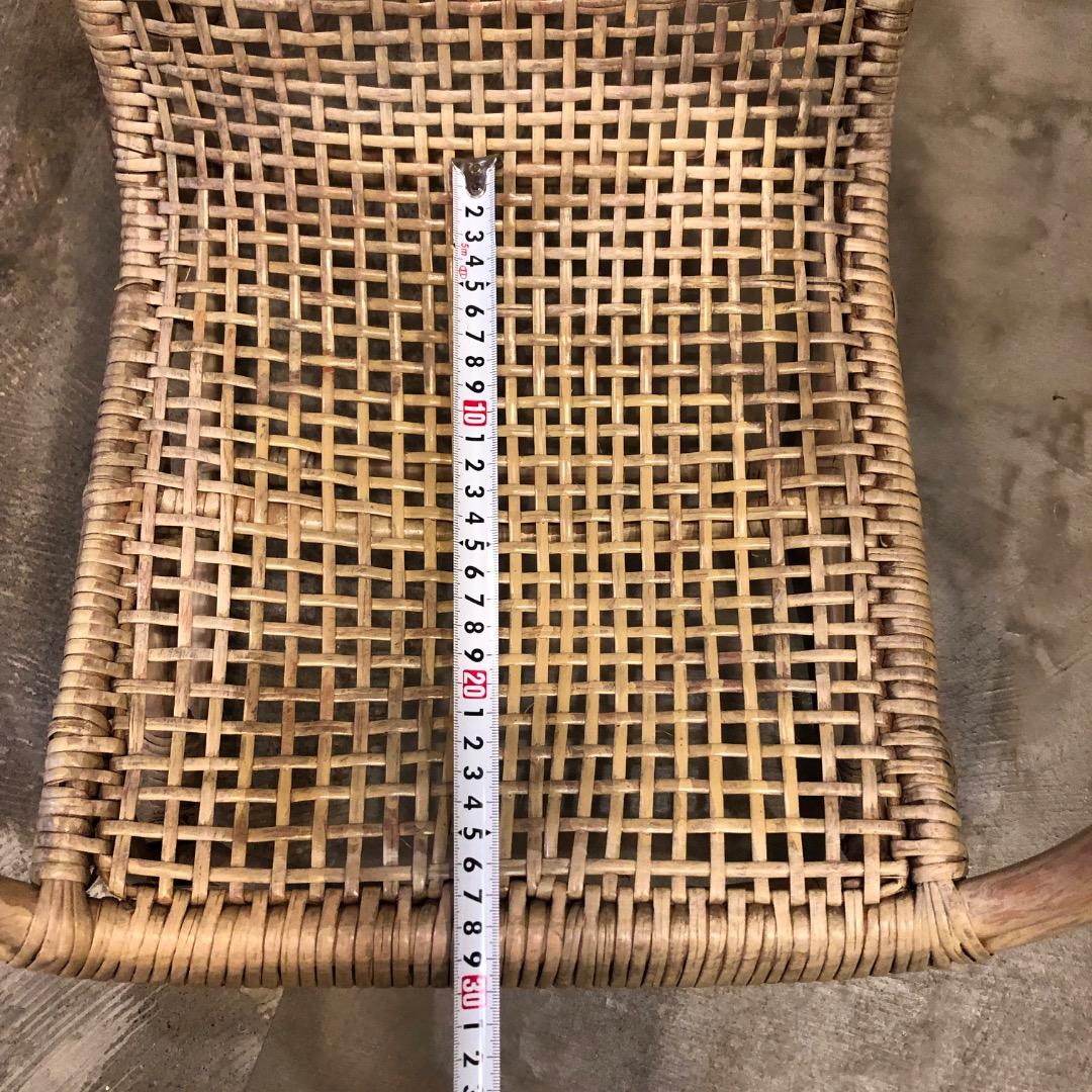 【ラタン】アーム付き　ロッキングチェア　ラタン家具　ラタン椅子　ヴィンテージ