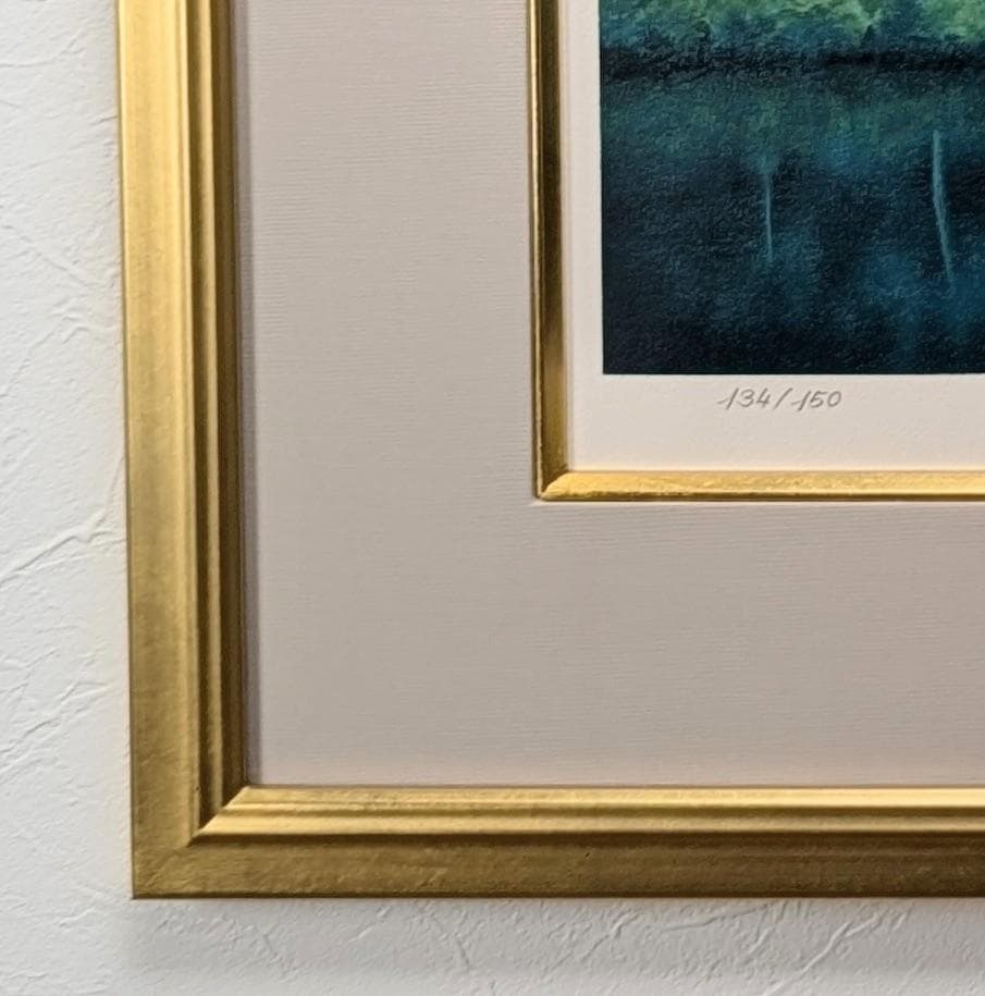 濱田昇児　『湖畔』リトグラフ