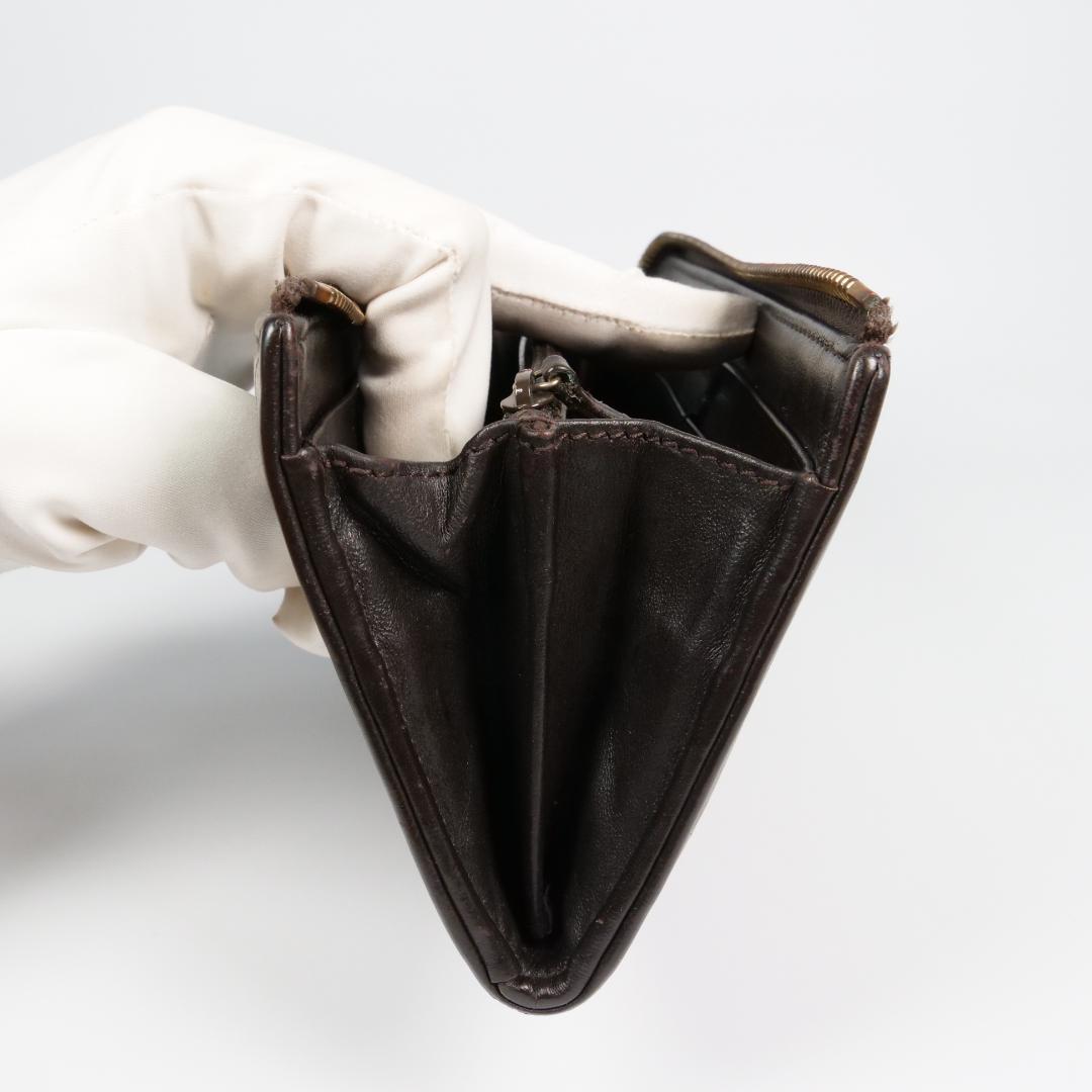 美品✨グッチ 長財布 シマ レザー GG柄 L字ファスナー ダークブラウン