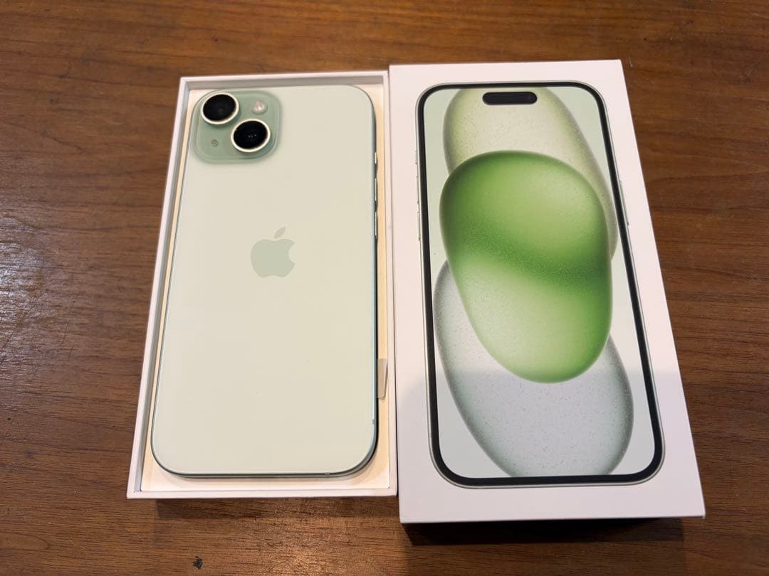 Apple iPhone 15 ミントグリーン 本体と箱一式