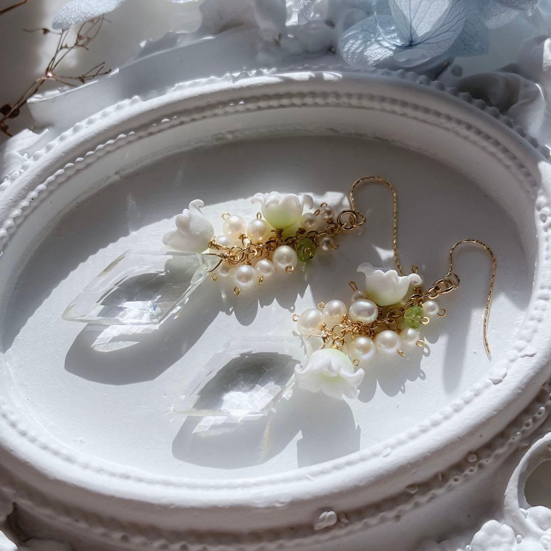 tama◆一点物✧ピンククレージーレースアゲート×ガーネットピアス