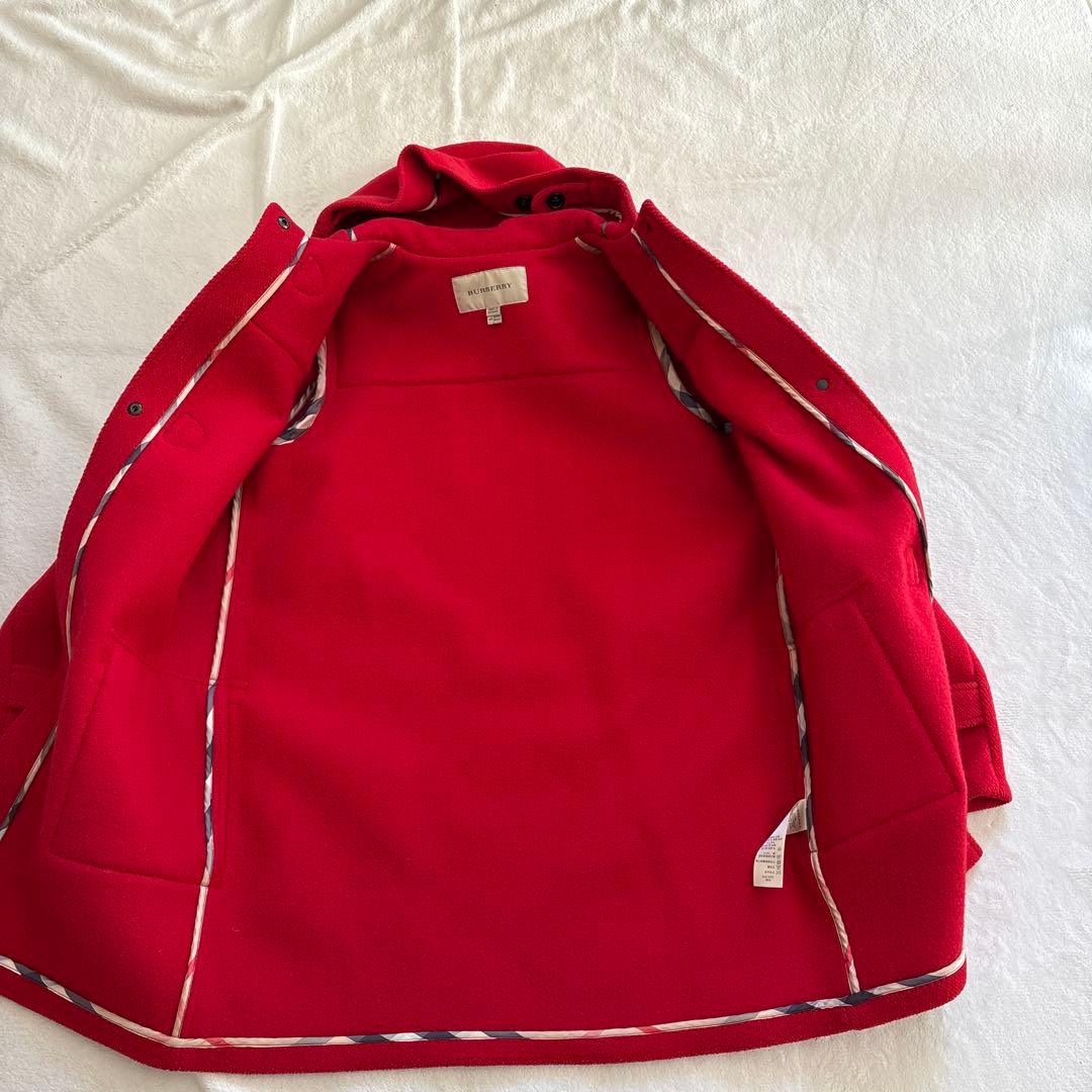 美品✨バーバリー ダッフルコート赤 ヘリンボーン　トグル　ノバチェック