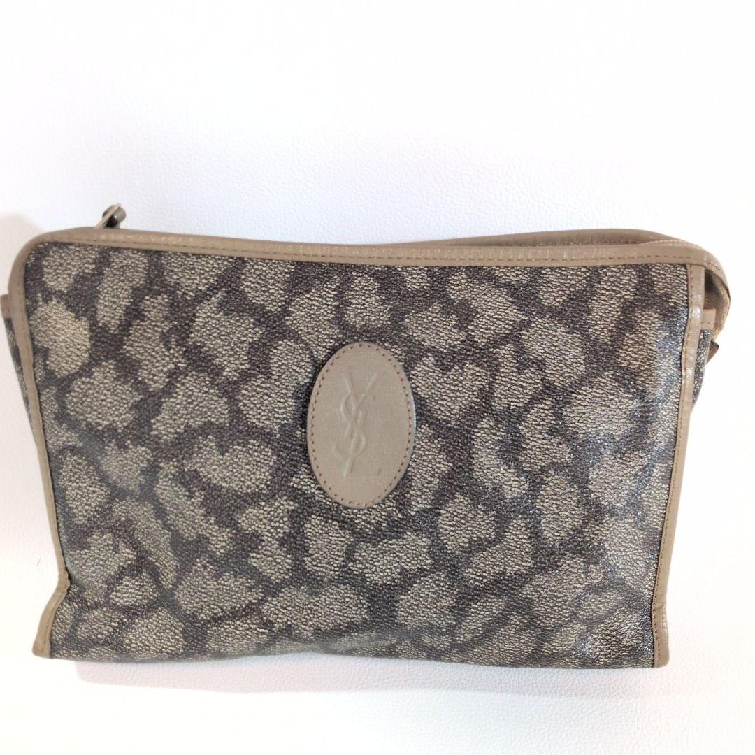 YSL ボストンバッグ ポーチSET ジラフ柄 PVCレザー 軽量 旅行