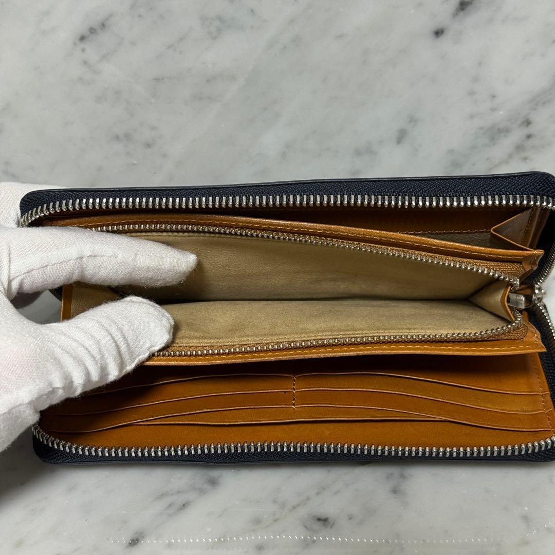 FUJITAKA ACCESSORIES フジタカ 長財布 ネイビー 本革
