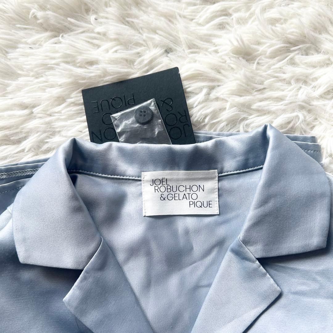 ジェラートピケ ジョエルロブション カシミヤ サテン パジャマ 長袖 ブルー