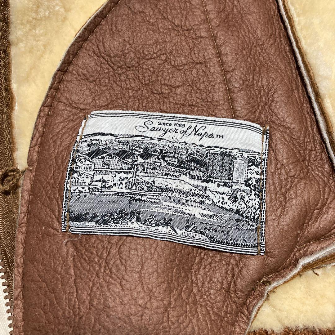 【ウサ吉】 メンズ　ジャケット　皮　スウェード　ボア　Ｍ　ビンテージ