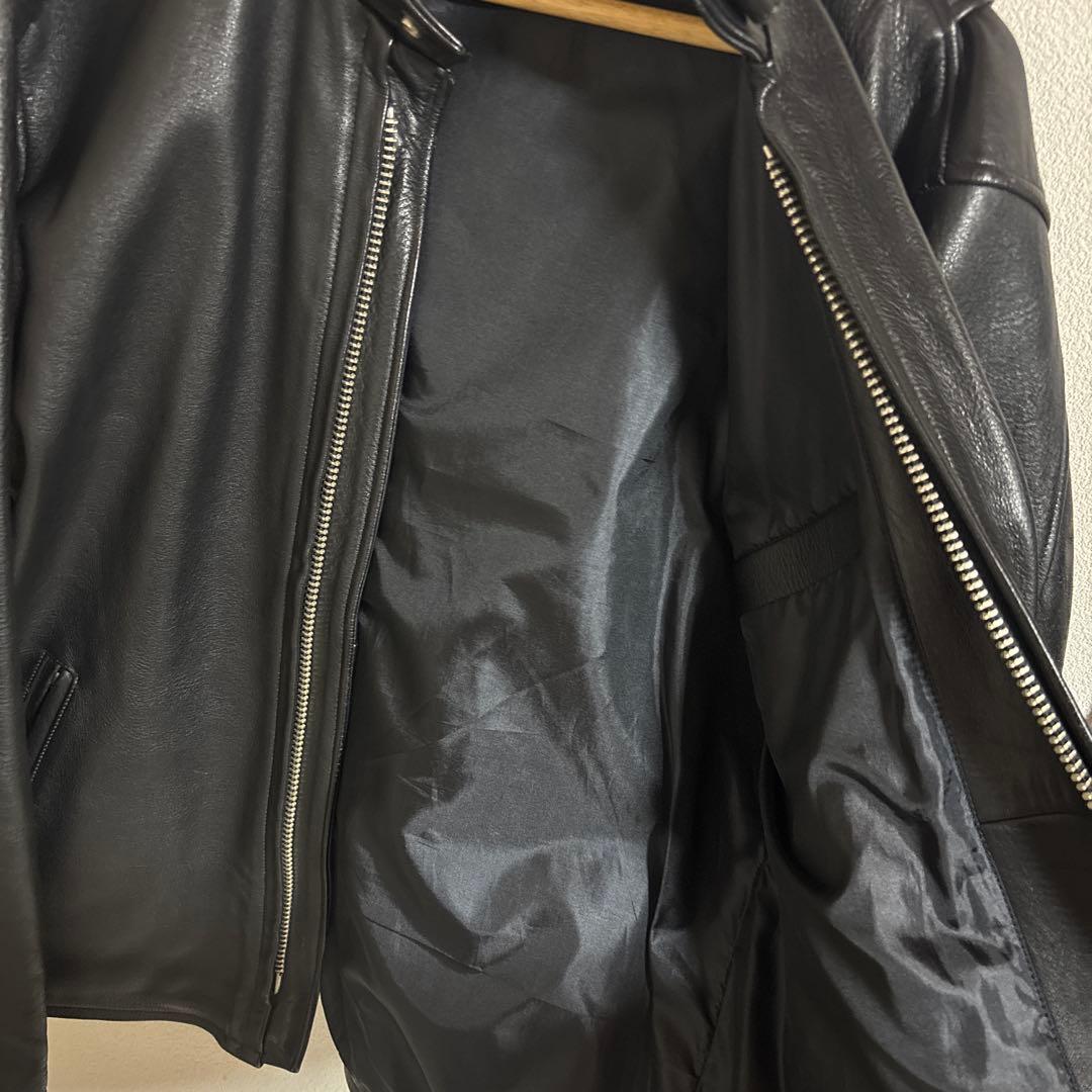 メルクリン2号黒レザーシングルライダースジャケット