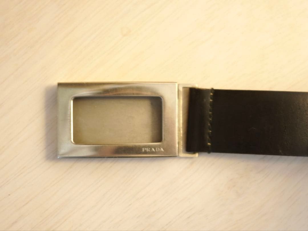 小物 Prada archive leather square belt