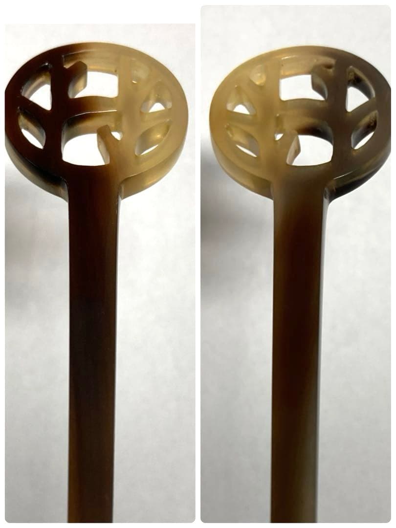 良品　HERMES エルメス　バッファローホーン　かんざし　ヘアアクセサリー　箱