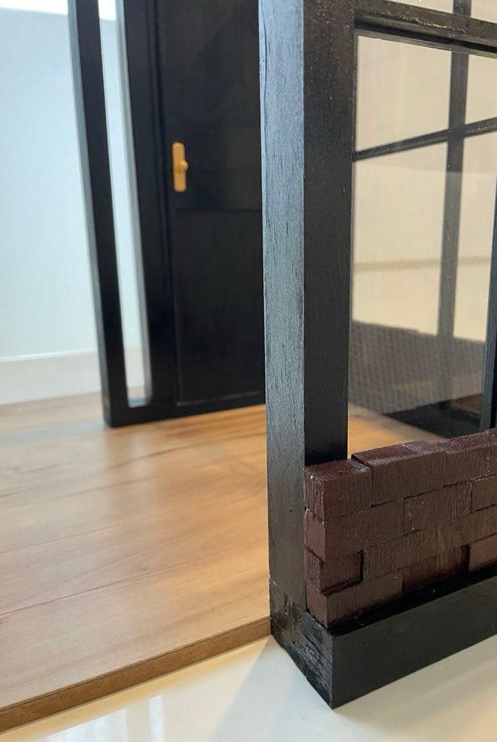 ドールハウス　撮影背景ボード　ハンドメイド☆ ルーム＆チェア＆シェルフ家具