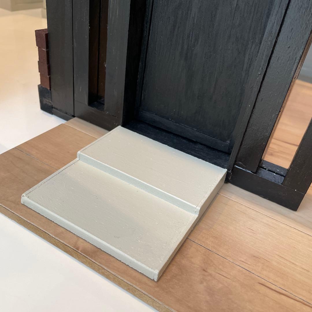 ドールハウス　撮影背景ボード　ハンドメイド☆ ルーム＆チェア＆シェルフ家具