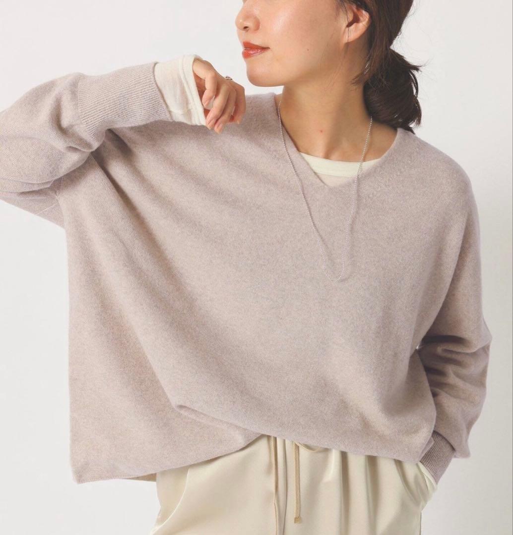 イエナ　Fineニュージーウール ニュアンス V セーター　ニット　Vネック