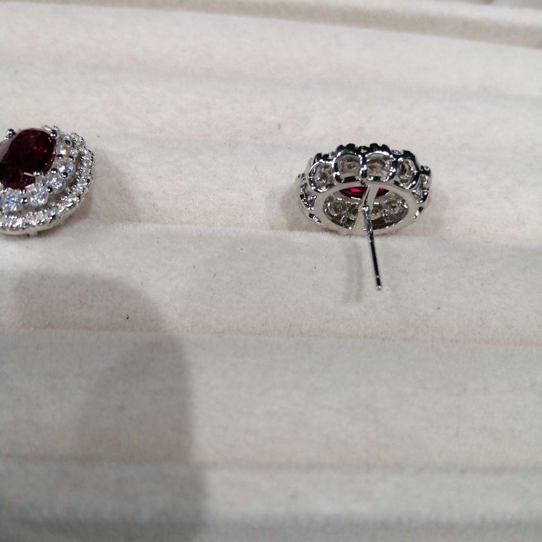 人工ルビー ピアス ピジョンブラッド 3ct