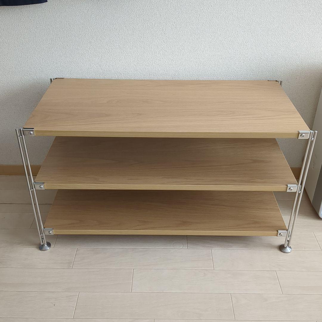 無印良品　ステンレスユニットシェルフ　オーク材　幅84cm 高さ46cm