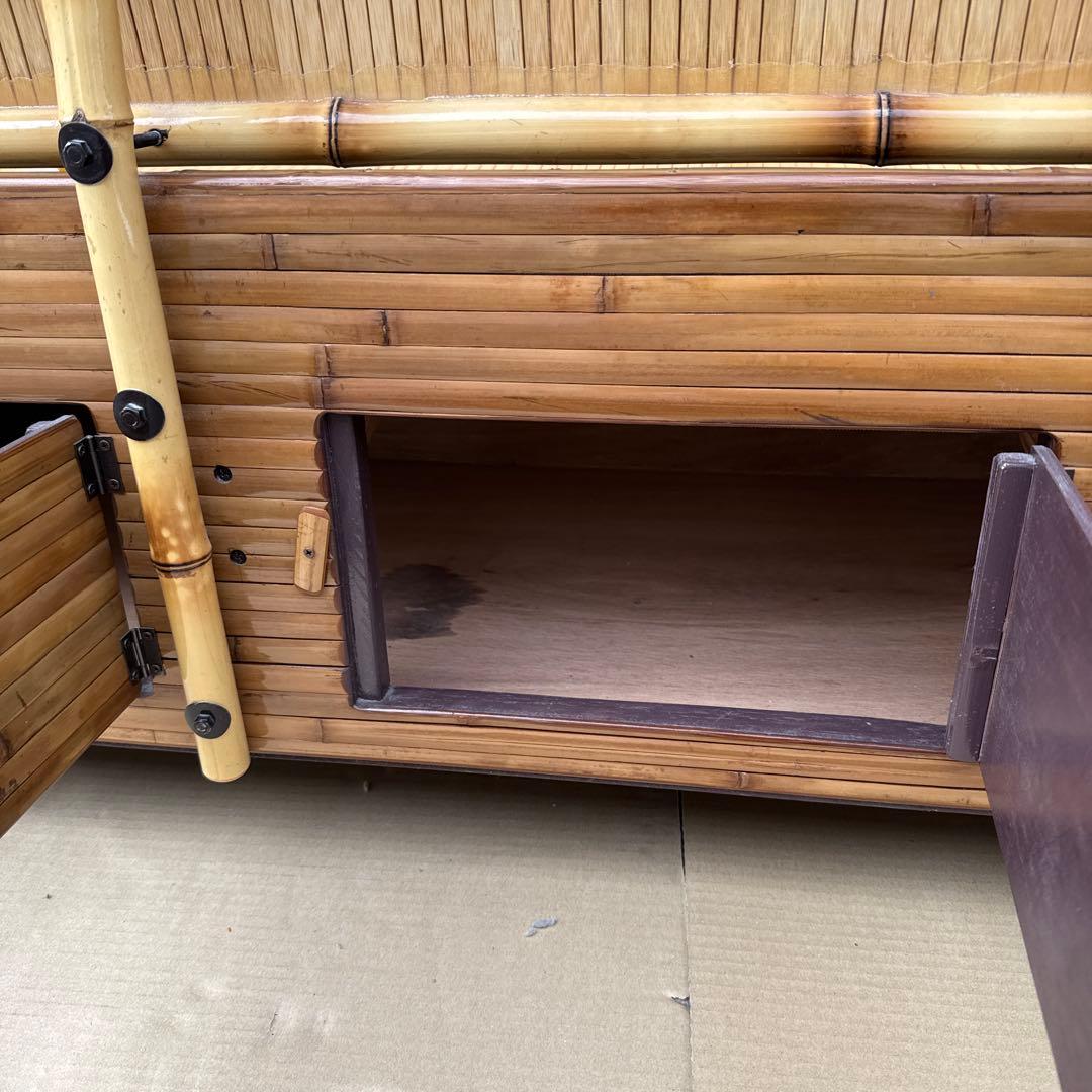 梅里竹芸　三人掛けソファー　ベンチ　竹製　【A-99】