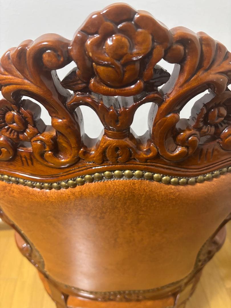 本日限定価格！革張アンティークチェア 肘掛け付 古録展 送料無料