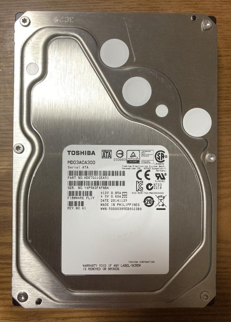 東芝 TOSHIBA MD03ACA300（3.5インチ HDD 3TB）