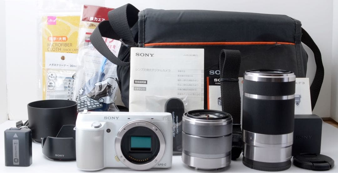 S数少！SONY α NEX-F3★スマホ転送★望遠レンズ付き★カメラバック付き