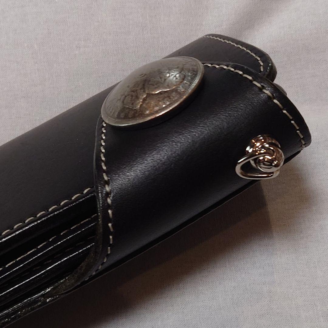 ★★美麗品★★デグナー バイカーズロングウォレット ブラック