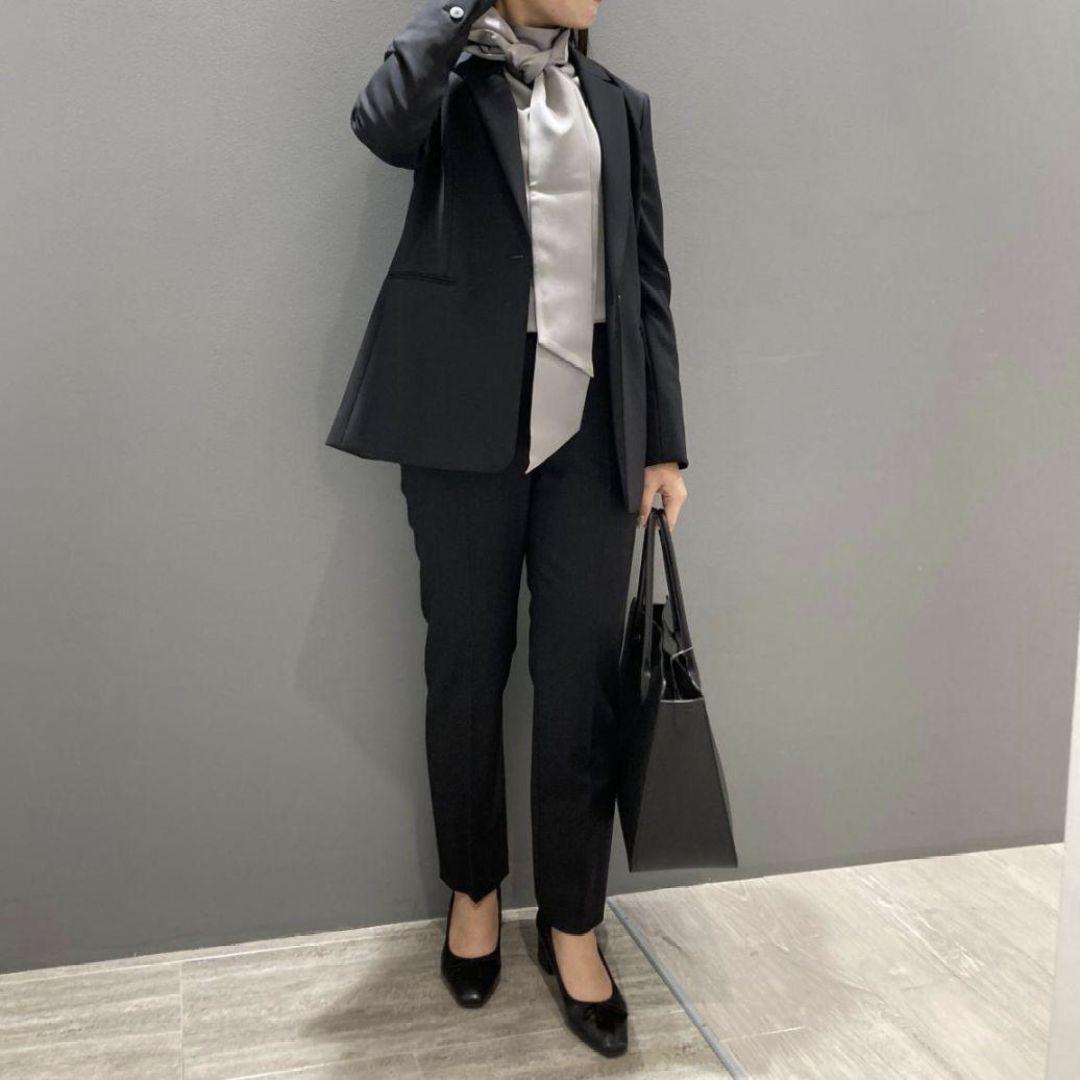 新品　theory luxe　セオリーリュクス　ボウタイサテンブラウス　グレー