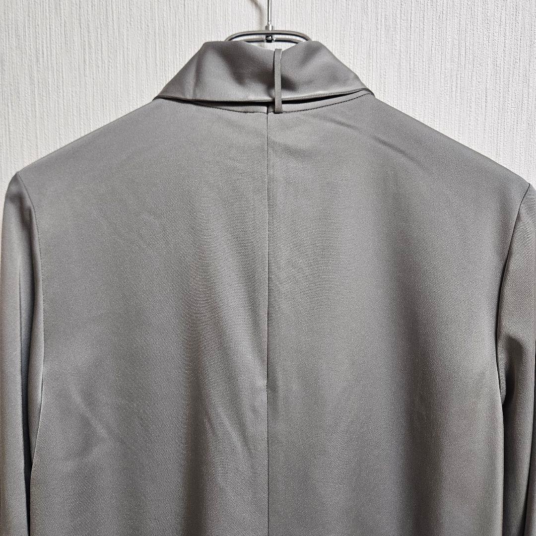 新品　theory luxe　セオリーリュクス　ボウタイサテンブラウス　グレー