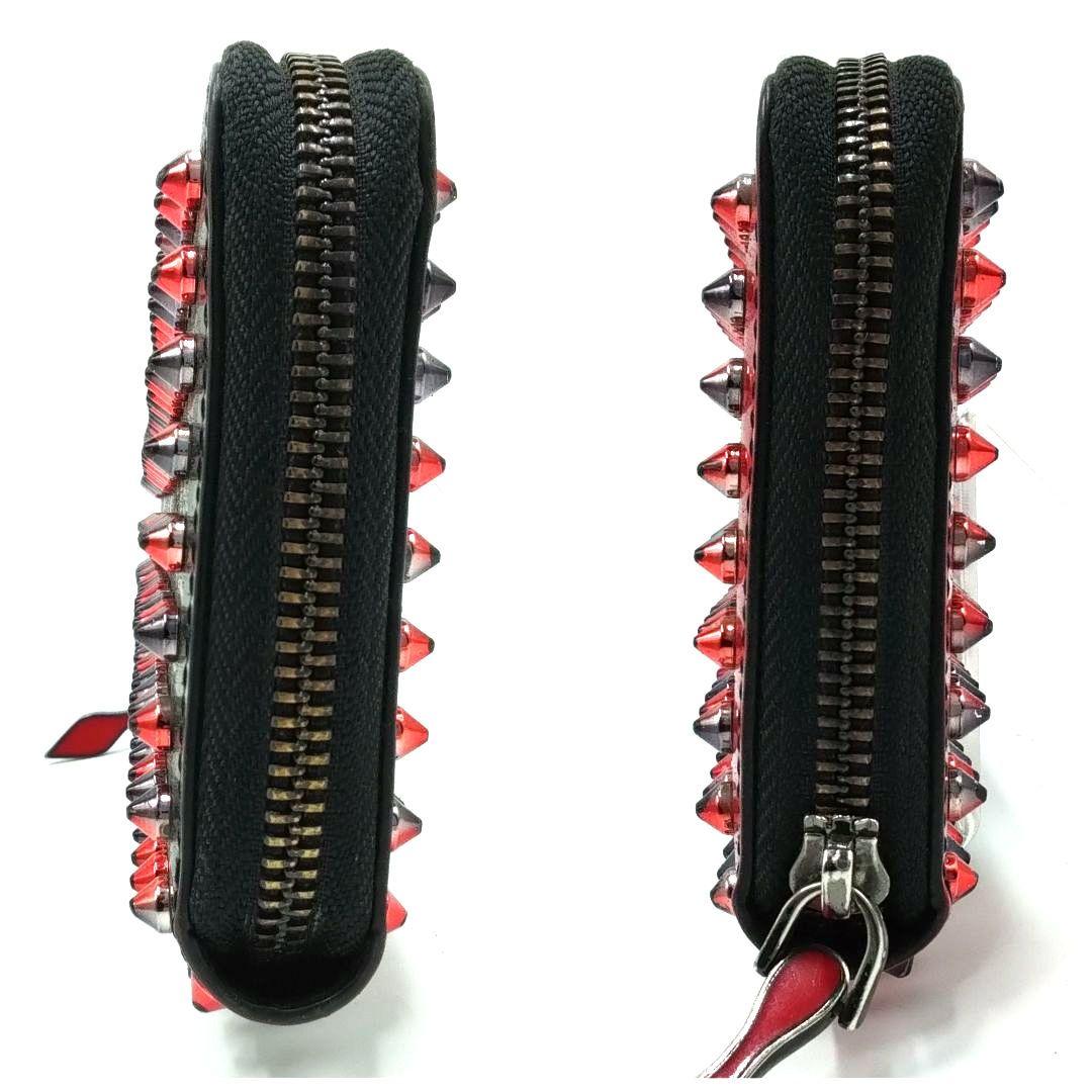 Christian Louboutin ルブタン 長財布 スタッズ 黒×赤メンズ