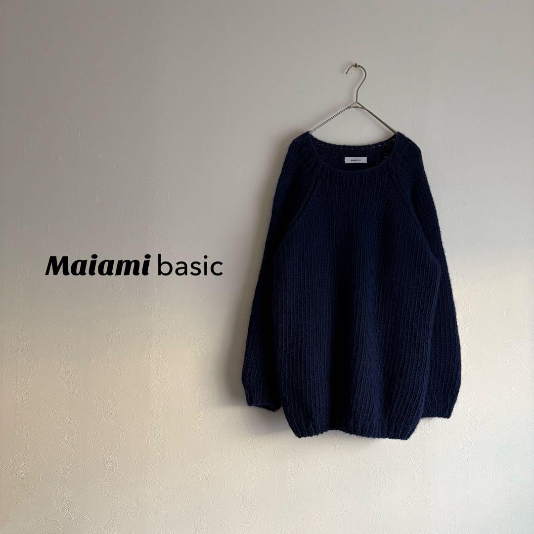 マイアミベーシック ウール ベーシック セーター ローゲージ ラグランスリーブ