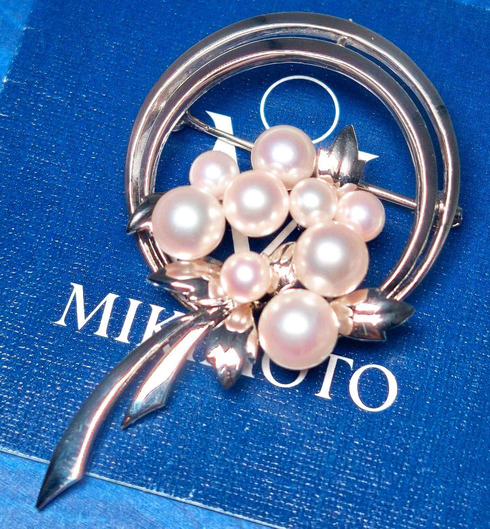【極美品 最高級】ミキモト ブローチ パール フォーマル 9珠 皇室御用達 花束