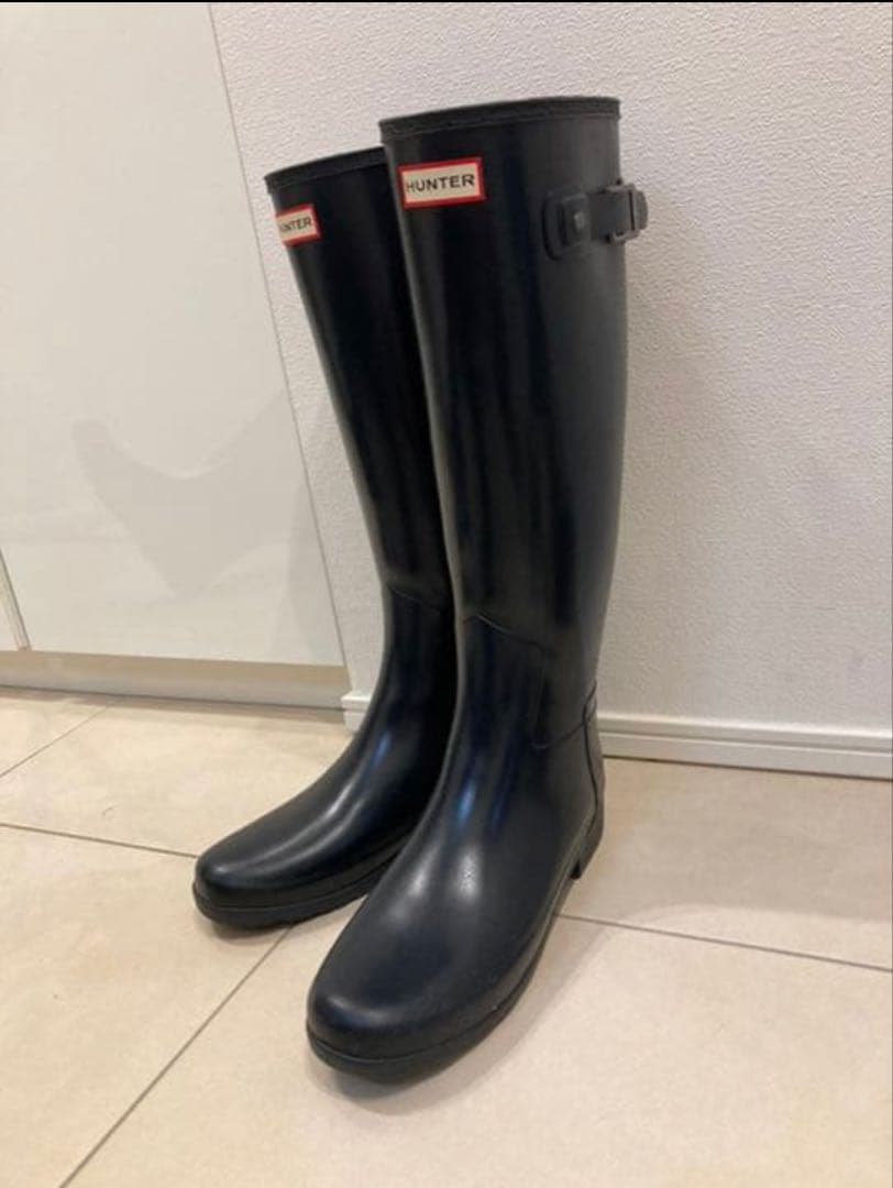 ハンター レインブーツ リファインド ネイビーUK7