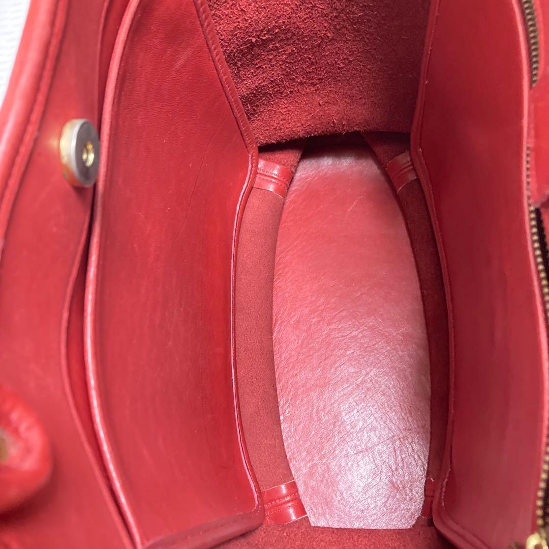 希少色　COACH オールドコーチ　USA トートバッグ　肩掛け　XL 赤