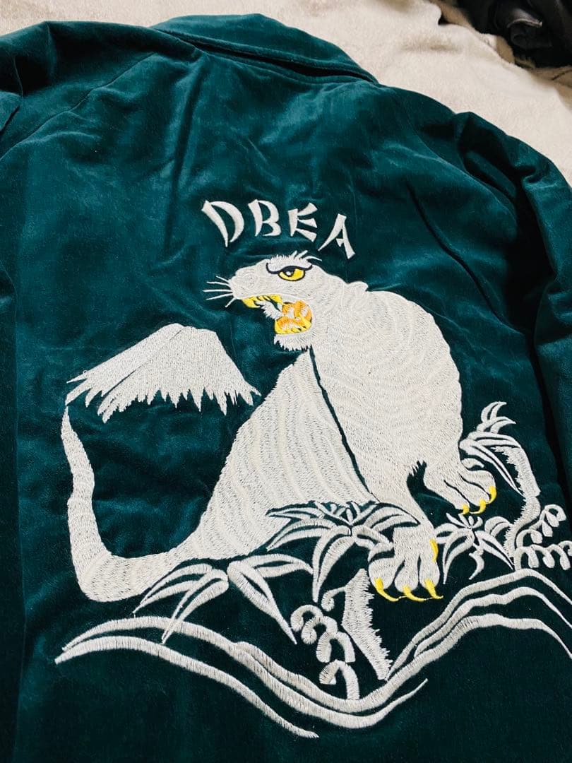 美品 DBEA 未使用 グリーン別珍 虎 日本限定 スカジャン unisex