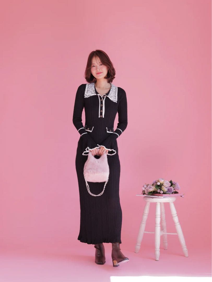 MAISON MARBLE リブニットドレス