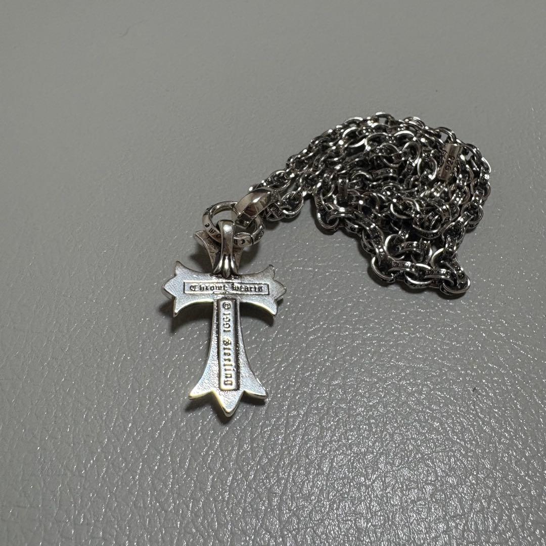 シルバー925　クロスペンダントスモールベイル　50㎝　ペーパーチェーン