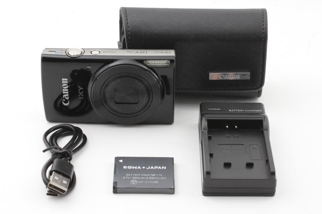 美品 Canon IXY 190 ブラック コンパクトデジタルカメラ セット